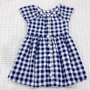 Baby GAP navy and white gingham dress. Size 3T